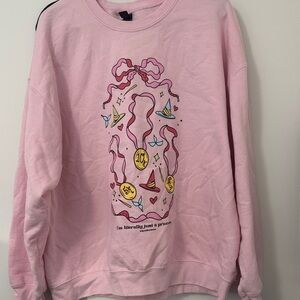 Zipqdeetees Pink Graphic Sweatshirt